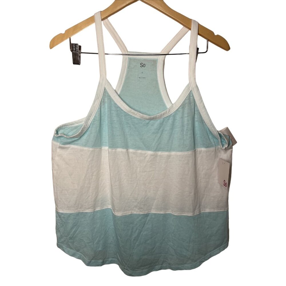 So Womens Tank Top X-Large Sleeveless Scoop Neck Fitted Racerback NWT